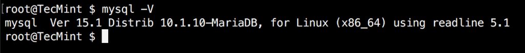 # mysql -V