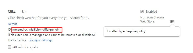 วิธีลบ “Installed by Enterprise Policy” Chrome Extension 3