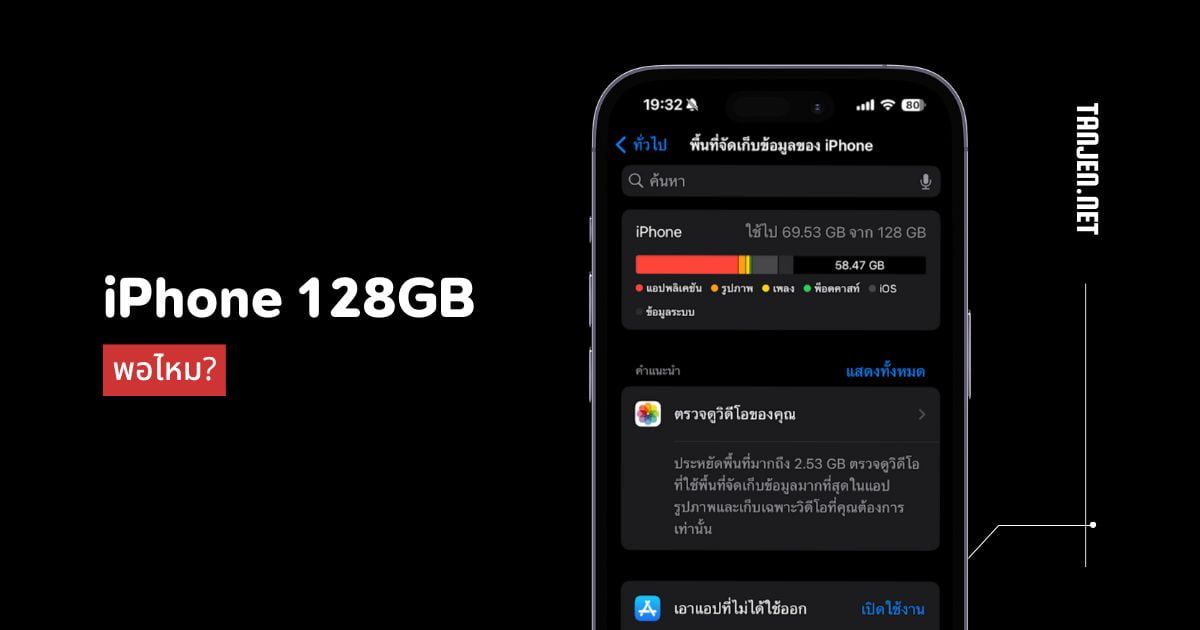 iPhone พื้นที่เก็บข้อมูล 128GB พอไหม? ไขข้อสงสัย